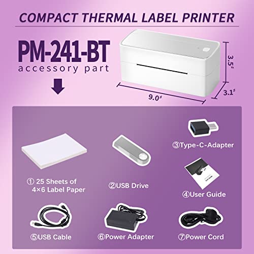 Bluetooth Thermal Shipping Label Printer - Portable Thermal Label Printer for Shipping Packages - Thermal Shipping Label Printer Wireless Label Makers, Compatible with USPS, Shopify, Amazon, Ebay