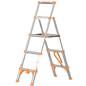 LUCEAE Aluminum Alloy Foldable Multifunction 4 Step Telescoping Ladder