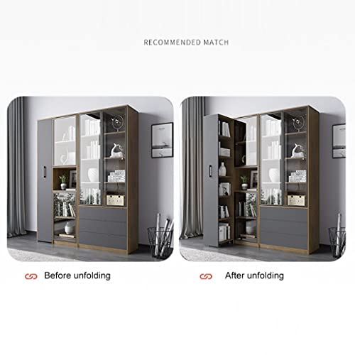 4 Tier Children's Rotating Bookshelf, Gray, 2 Pcs, 80x80cm, 40x200cm