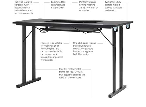 SewStation Sewing Table by SewingRite (SewStation 201, Black)