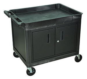 Luxor - 30 Inch Large Top Tub and Bottom Cabinet Shelf Cart (TC12C-B), Black
