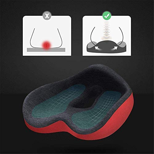 XIXIDIAN Memory Foam Seat Cushion for Office Chair - Sciatica & Lower Back Pain Relief