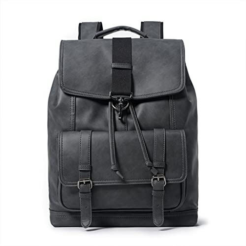 NCWZYY Men's Backpack Retro Drawstring Men's Backpack Large Capacity Travel Backpack (Color : A, Size