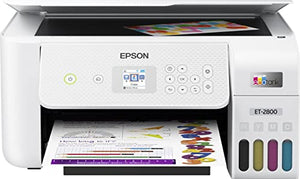 Epson EcoTank ET-28 00 Wireless All-in-One Color Inkjet Cartridge-Free Supertank Printer - Print Copy Scan - Wireless & USB Connectivity - Mobile Printing - 1.44" Color LCD - Print Up to 10 Page/Min