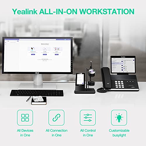 Yealink WH66 Wireless DECT Headset - Teams Certified, Dual Ear Stereo Headset with Touch Screen