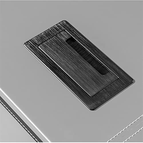 BinOxy Computer Desk with Storage Drawers - Gray Leather Writing Desk