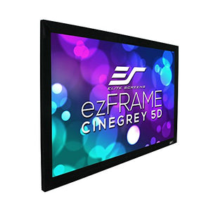 Elite Screens ezFrame CineGrey 5D, 135" Diagonal 16:9, 8K 4K Ultra HD Ready Ceiling Light Rejecting and Ambient Light Rejecting Fixed Frame Projector Screen, CineGrey 5D Projection Material, R135DHD5