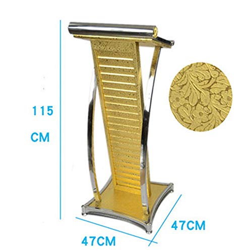 None Lectern Podium Stand Stainless Steel Hotel Reception Desk Gold One Size