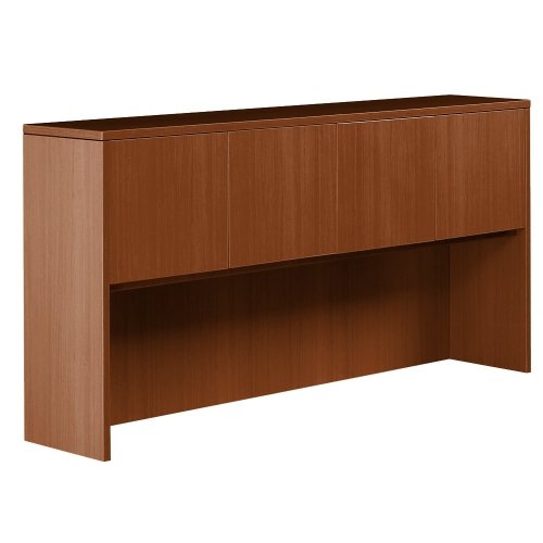 Overhead Hutch with Silver Doors 71"W Artisan Gray