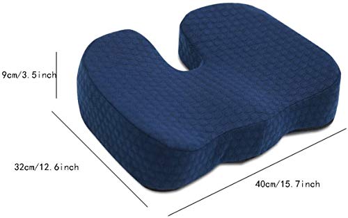Comfort Foam Seat Cushion for Lower Back Pain Relief - Office Chair & Car Seat Sciatica Relief