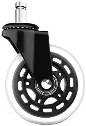 GUENZO Office Chair Caster Wheel Set - 5 Piece Lot, 2.5-3 Inch, Black, Strong Bearing