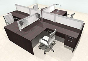 UTM Furniture Modern Aluminum Office Workstation Desk Set, OT-SUL-FPS43