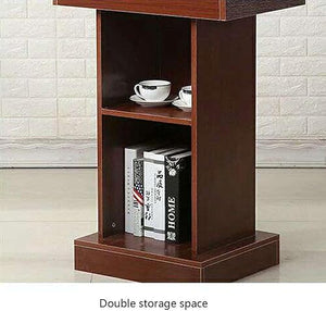 CAMBOS Lectern Podium Stand with Open Storage - Lightweight Wood Conference Table Podium