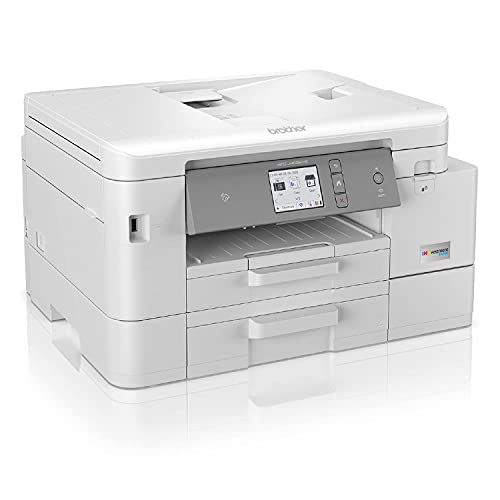 Brother MFC-J4535DW INKvestment Tank All-in-One Color Inkjet Printer with NFC, Auto 2-Sided Printing, Print Scan Copy Fax, Built-in wireless, 4800 x 1200 dpi, White - Bundle with JAWFOAL Printer Cable