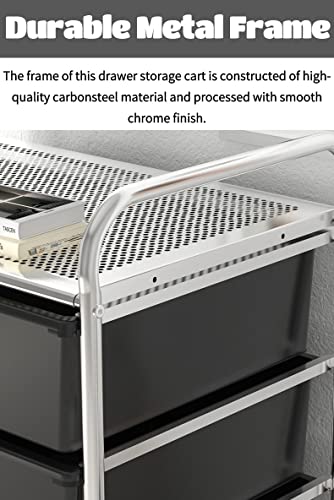 WAHHWF 15 Drawers Rolling Storage Cart with Wheels, Multipurpose Organizer - Plastic Drawer Cart