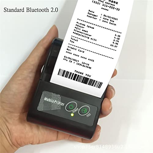 Bluetooth Receipt Printe-r, Wireless POS Printe-r, Ultra-Rugged Portable Bluetooth Receipt Printe-r, 58mm Thermal Receipt Printe-r Supports for Bill, Retails, Store