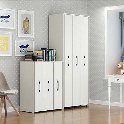 Removable Sliding Narrow Bookcase with Built-in 5 Shelves, Side Drawers, Wheels, Height Adjustable - 52 x 45 x 140cm