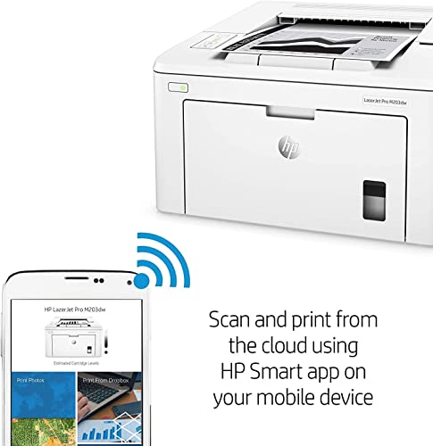 HP Laserjet Pro M203dw Wireless Laser Printer, Compatible with Alexa (G3Q47A)，8.5 x 14， Print Scan Copy Fax，Auto 2-Sided Printing，Ahaghug Printer Cable.