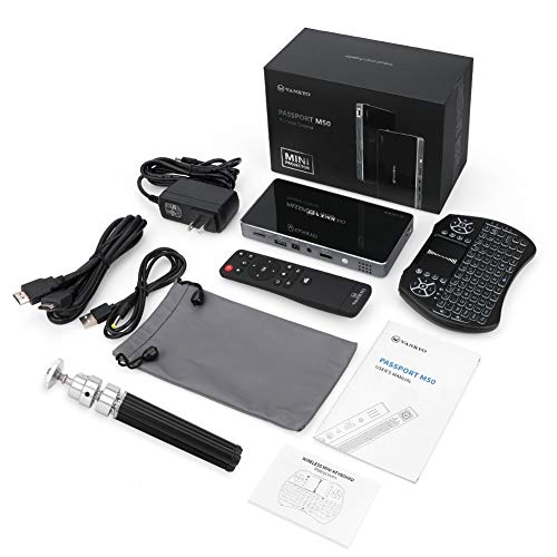 VANKYO Passport M50 DLP Smart Mini Portable Projector, 100 ANSI Lumens w/Andriod 7.1 OS Pre-Installed, WiFi, HDMI, USB Micro SD Ports Free Mini Wireless Keyboard Tripod
