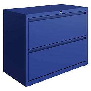 Hirsh Industries 36 Inch 2 Drawer Metal Cabinet for Home/Office, Holds Letter/Legal/A4 Hanging Folders, Classic Blue