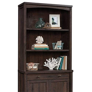 Home Square 2-Piece Set: Lateral File Cabinet & Bookcase Hutch in Coffee Oak