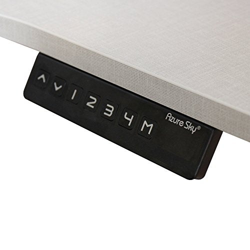 Caesar Hardware A3-52A Ergonomic 52-in 3 Memory Buttons LED Electric Automatic Height Adjustable Sit to Stand Work Office Desk with White Legs, Off White Maple