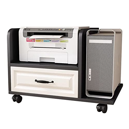 Computer Tower Stand with 4 Caster Wheels, Black, 76x45x46.5cm