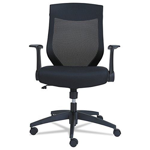 Alera ALEEBK4217 EB-K Series Synchro Mid-Back Mesh Chair, Black/Black Frame