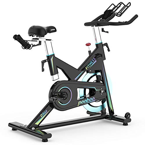 pooboo Pro Indoor Cycling Bike Stationary, Magnetic Resistance Belt Drive Exercise Bike, High Weight Capacity, Heavy Duty Flywheel for Home Office Cardio Workout Bike Training Max 330lb (X6)
