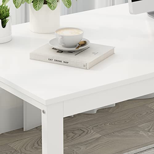 Homsee L-Shaped Computer Desk with Drawers, Shelves, and Storage Cabinet - White