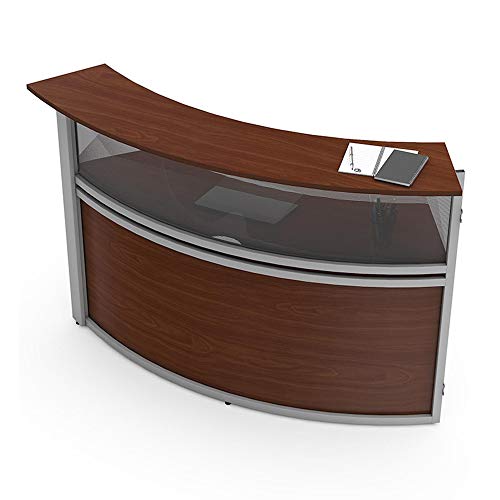 Linea Italia Office Reception Desk, 1 Panel, Cherry