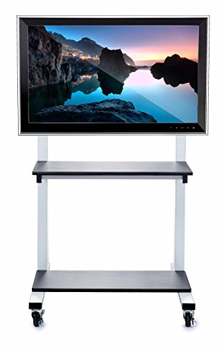 Luxor Crank Adjustable Flat Panel TV Cart with 2 Shelves