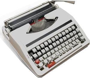 CParts Vintage English Typewriter Keyboard - White, Wireless, Ideal for Offices & Gifts