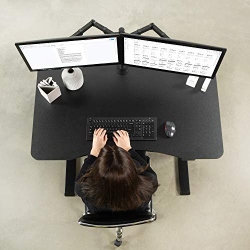 VIVO Black Pneumatic Spring 47 x 27 inch Stand Up Desk | Height Adjustable Standing Workstation, Holds up to 33 lbs (DESK-V048GB)