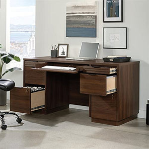 Sauder Worksense Palo Alto 60" Commercial Credenza - Spiced Mahogany Finish