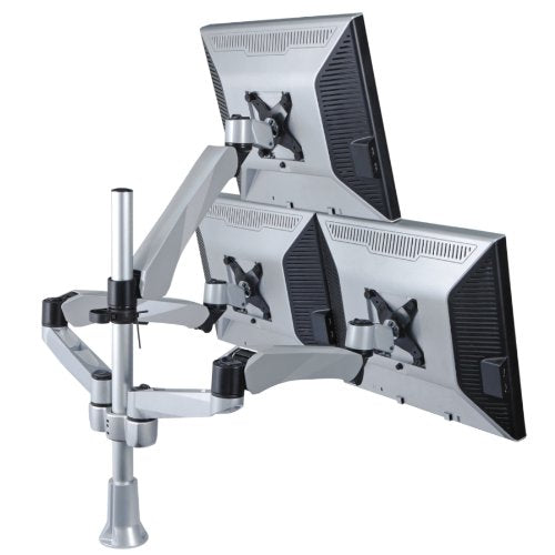 Mount-It! MI-55111 3 Height Adjustable, Articulating, Full Motion Arms Desk Mount for LCD, LED, Samsung, Sony, LG, KFDtech, HP, Phillips, ViewSonic, Panasonic, Element, Vizio, 13, 20, 24, 27, Computer Monitor Display Screens, VESA 75x75 100x100