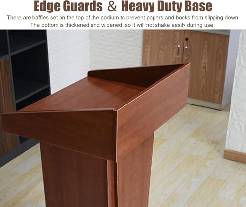 WooDeY Lectern Podium Stand with Open Storage - 60cmx113cm