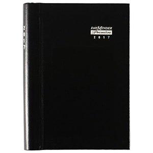 DayMinder Daily Appointment Book / Planner 2017, Hard Cover, Premiere, 4-7/8 x 7-7/8", Black (G100H-00)