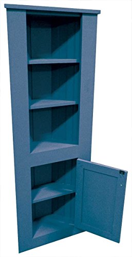 Sawdust City Small Wooden Corner Hutch (Old Williamsburg Blue)