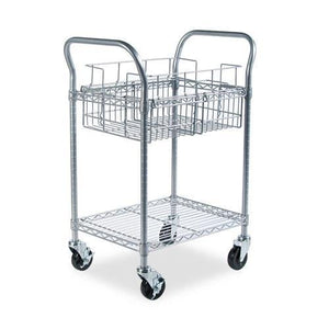 Safco Wire Mail Cart 600-lb Capacity Metallic Gray
