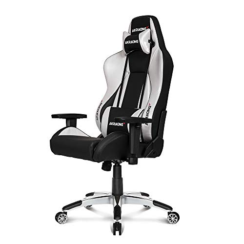 AKRacing Masters Series Premium Gaming Chair with High Backrest, Recliner, Swivel, Tilt, 4D Armrests, Rocker and Seat Height Adjustment Mechanisms with 5/10 Warranty - Silver
