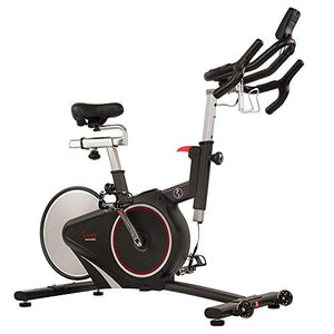 Sunny Health & Fitness Magnetic Rear Belt Drive Indoor Cycling Bike with RPM Cadence Sensor - SF-B1709, Black