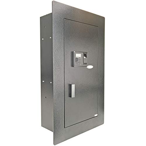 Boomstick Gun Accessories BOOM-10095 Boomstick in-Wall Mounted Safe w/Biometric Fingerprint Scanner - Gun & Firearm Safety Storage