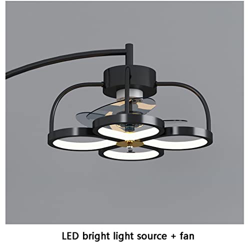 VejiA LED Floor Lamp with Fan, Remote & Foot Switch - Nordic Modern Standing Lamp for Living Room Bedroom Office Home