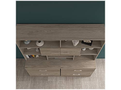 bbf Office 500 72W Desk Hutch in Modern Hickory - Engineered Wood