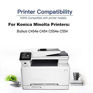 3-Pack (C+Y+M) Compatible Bizhub C454e C454 Laser Printer Toner Cartridge (High Capacity) Replacement for Konica Minolta TN-512 (TN-512C TN-512Y TN-512M) Printer Toner Cartridge