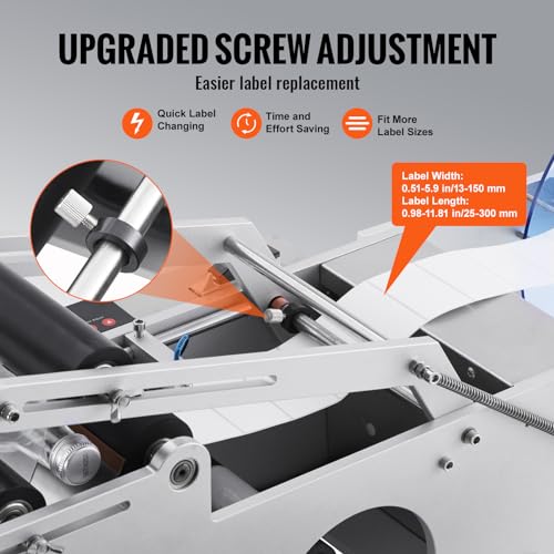VEVOR Semi-Automatic Round Labeling Machine, Electric Bottle Label Applicator