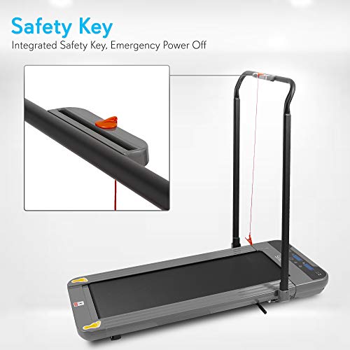 SereneLife Folding Digital Portable Electric Treadmill – Large Running Surface - Compact Slim Fitness Training Cardio Equipment for Home Workouts, walking Exercise – Minimal Profile Running Machine﻿