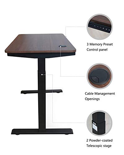 MAIDeSITe Adjustable Standing Desk, 55 x 27.6 Inches Height Home Office Computer Desks, Modern Simple Style Sit Stand Electric Desk, with 3 Pre-Set Memory and Led Display Controller(Virgin wood color)