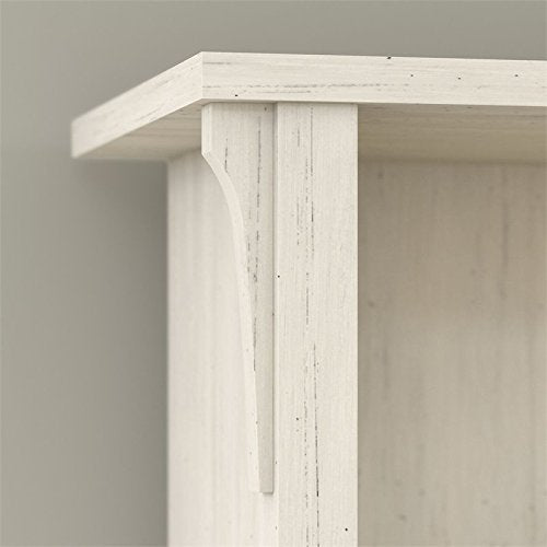 Bush Furniture Salinas Mission Desk with Hutch, Lateral File Cabinet and 5 Shelf Bookcase in Antique White